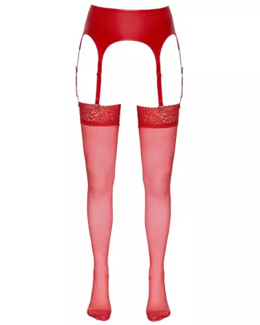 Collants Stockings Red 5 de Cottelli LEGWEAR en rouge élégant-4