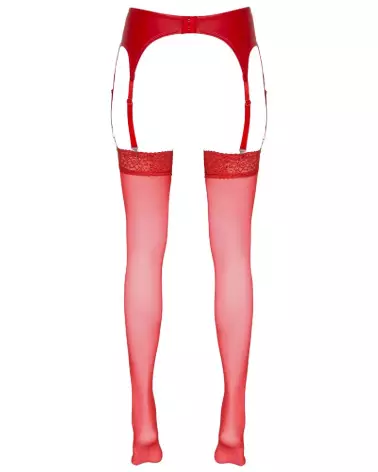 Collants Stockings Red 5 de Cottelli LEGWEAR en rouge élégant-5
