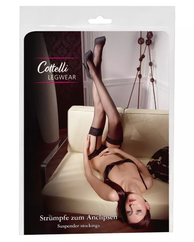 Collants noirs élégants Stockings Black 3 de Cottelli LEGWEAR-1