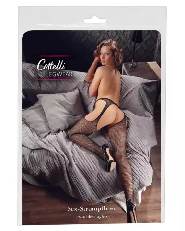 Collants Sex Tights noir L/XL de Cottelli LEGWEAR-1