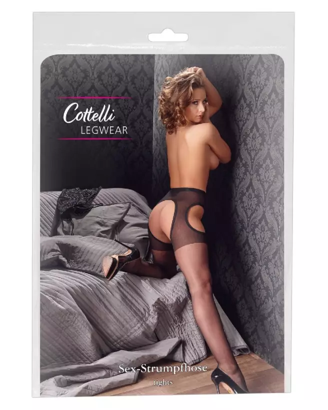 Collants Sex Tights noirs Cottelli LEGWEAR taille S/M élégants et confortables-1