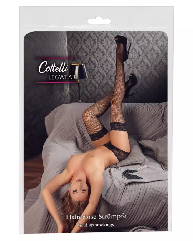 Collants Cottelli LEGWEAR Net Hold-up Noirs Taille M pour élégance et confort-1
