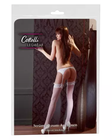 Collants blancs élégants Cottelli LEGWEAR Stockings White 4-1