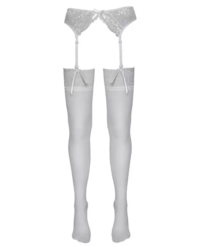 Collants blancs élégants Stockings White 3 par Cottelli LEGWEAR pour un style raffiné et confortable-5