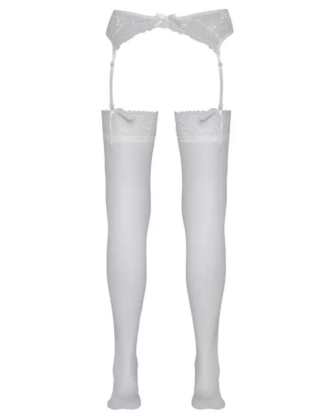 Collants blancs élégants Stockings White 3 par Cottelli LEGWEAR pour un style raffiné et confortable-6