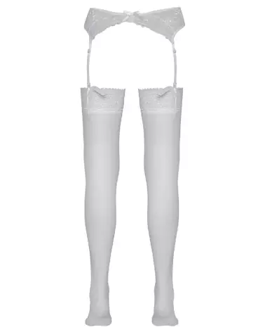 Collants blancs élégants Stockings White 3 par Cottelli LEGWEAR pour un style raffiné et confortable-6