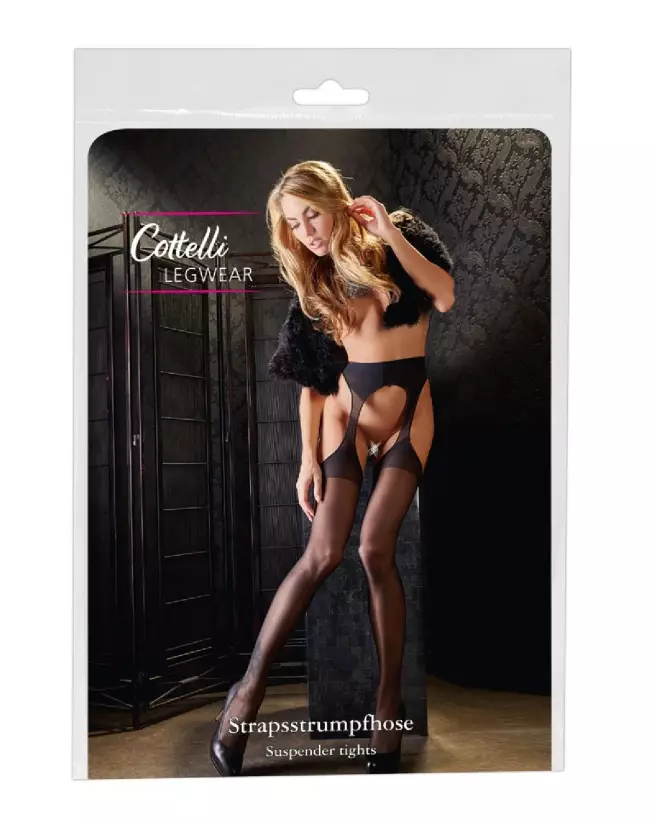 Collants Sex Tights Noir Cottelli LEGWEAR Taille L/XL élégants et séduisants-1
