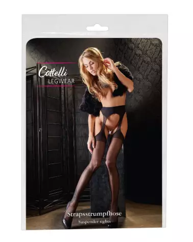 Collants Sex Tights Noir Cottelli LEGWEAR Taille L/XL élégants et séduisants-1