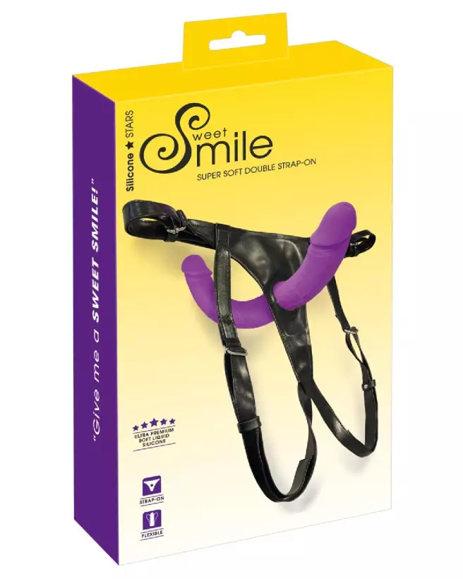 Image du Sweet Smile Super Soft Double, gode ceinture premium en silicone doux-1