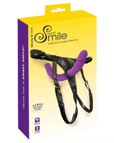 Image du Sweet Smile Super Soft Double, gode ceinture premium en silicone doux-1