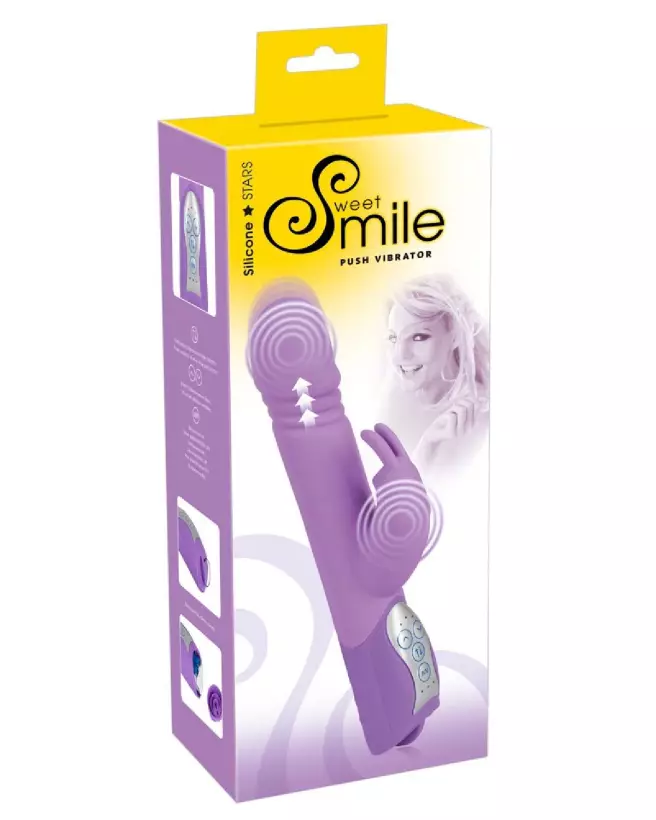 Image du Sweet Smile Push Vibrator, jouet Rabbit ergonomique pour plaisir intense.-1