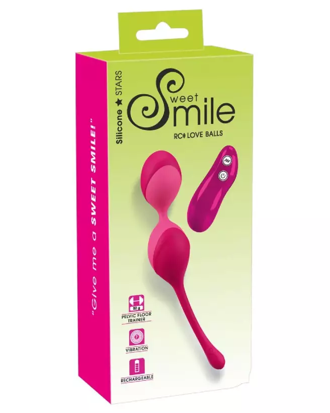 Boules de Geisha Sweet Smile avec télécommande pour stimulation et renforcement pelvien-1