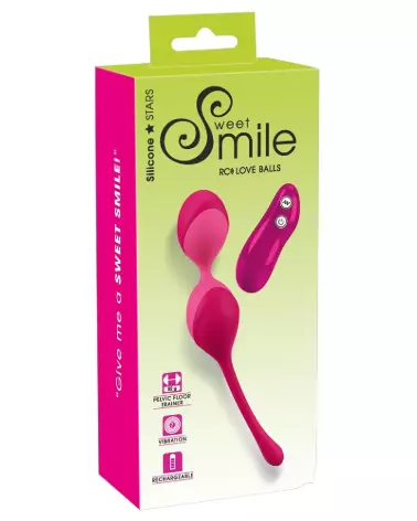 Boules de Geisha Sweet Smile avec télécommande pour stimulation et renforcement pelvien-1
