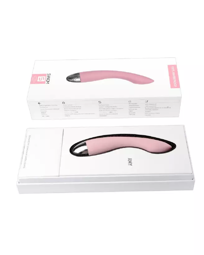 Image du stimulateur Amy Pale Pink de SVAKOM, idéal pour la stimulation du point G, en silicone médical-1