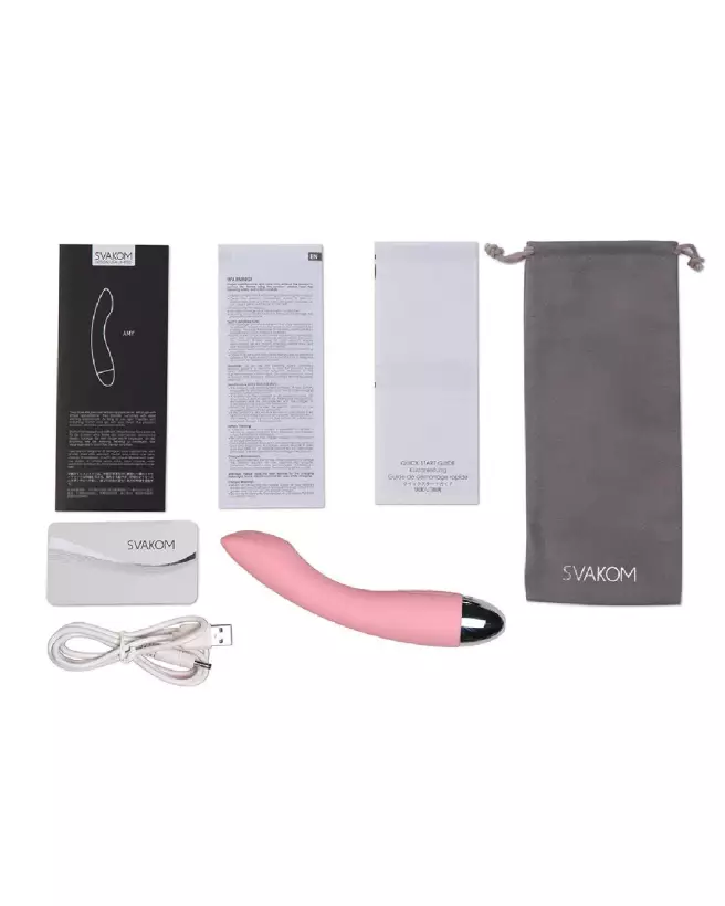 Image du stimulateur Amy Pale Pink de SVAKOM, idéal pour la stimulation du point G, en silicone médical-7