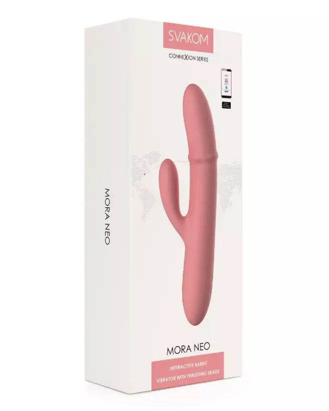 Image du Mora Neo Peach Pink par SVAKOM, peluche lapin douce et colorée-1
