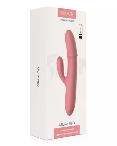 Image du Mora Neo Peach Pink par SVAKOM, peluche lapin douce et colorée-1