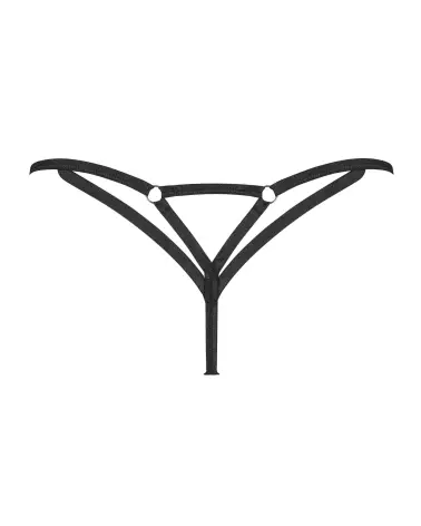String Euridia Noir Obsessive avec détails métalliques dorés et design entrecroisé-7