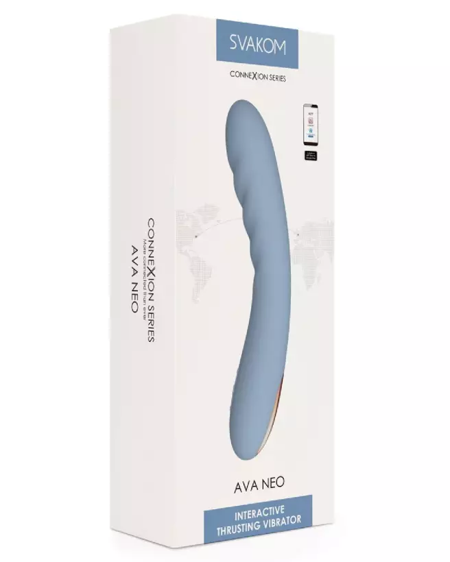 Image du vibromasseur Ava Neo Cornflower Blue de SVAKOM pour stimulation du Point G-1