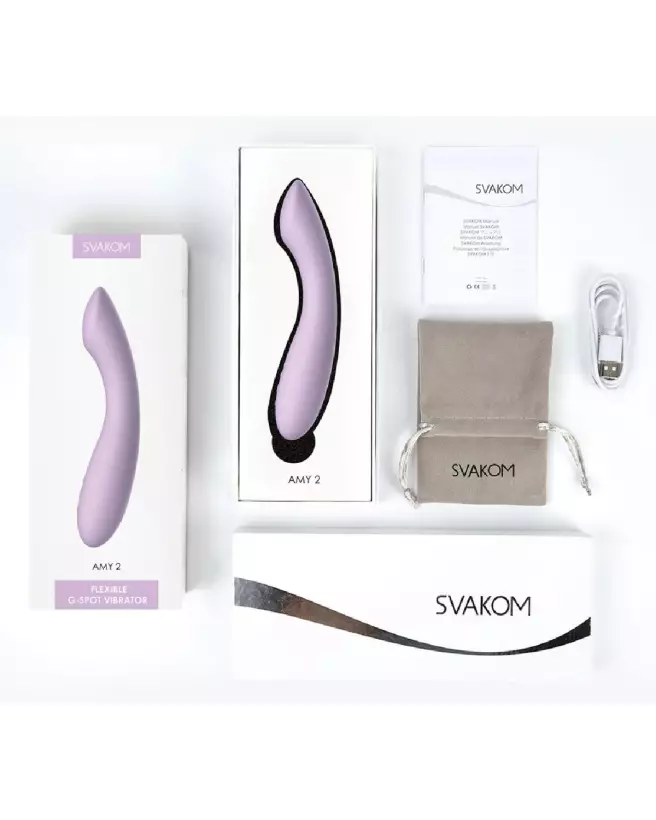 Image du vibromasseur Amy 2 Pastel Lilac de SVAKOM, stimulateur point G en silicone doux et ergonomique-7