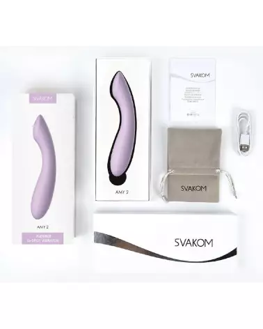 Image du vibromasseur Amy 2 Pastel Lilac de SVAKOM, stimulateur point G en silicone doux et ergonomique-7