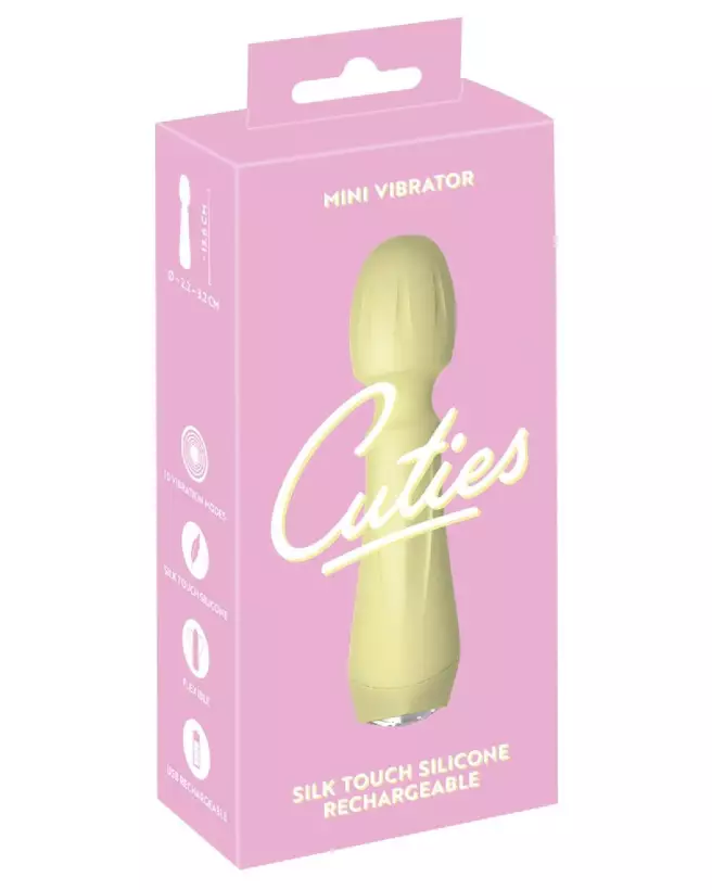 Cuties Mini Vibrator Yellow 4 - Sextoy Compact et Discret pour Débutants-1