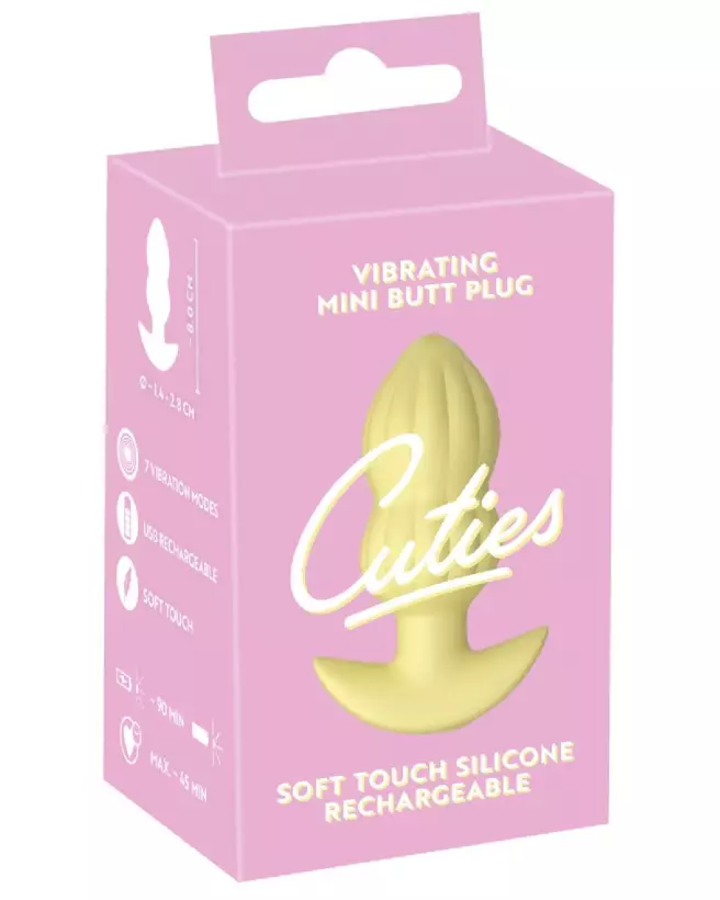 Cuties Vibrating Plug Yellow pour stimulation anale optimale-1