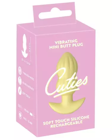 Cuties Vibrating Plug Yellow pour stimulation anale optimale-1