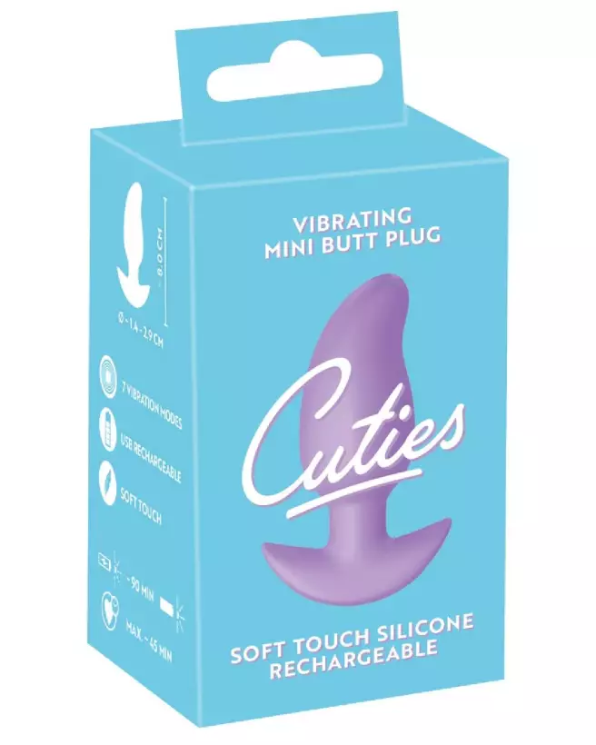 Cuties Vibrating Plug Purple en silicone, idéal pour stimulation et confort anal-1