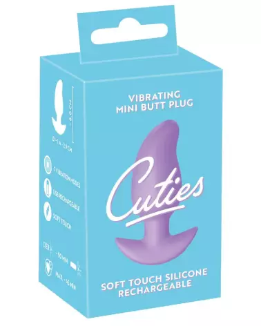 Cuties Vibrating Plug Purple en silicone, idéal pour stimulation et confort anal-1
