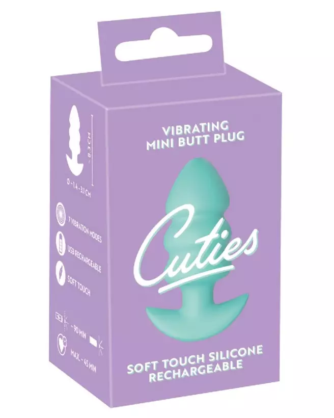 Image du Cuties Vibrating Plugs Green, plug anal vibrant en silicone-1