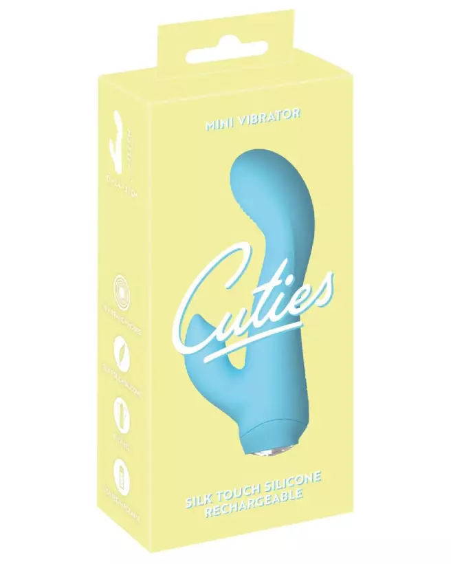 Cuties Mini Vibrator Blue 4.Ge en action, vibromasseur Rabbit compact et puissant-1