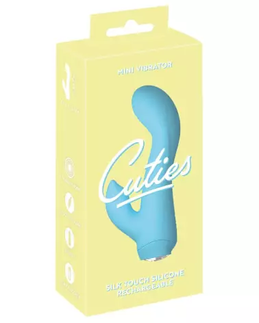 Cuties Mini Vibrator Blue 4.Ge en action, vibromasseur Rabbit compact et puissant-1