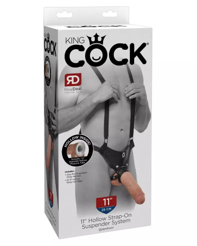 King Cock 11 pouces Hollow Strap-On Suspender, sextoy réaliste haut de gamme-1