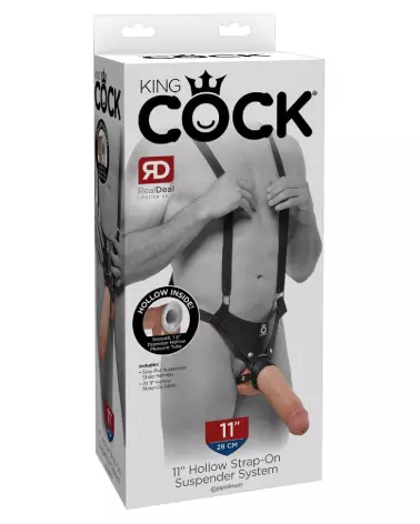 King Cock 11 pouces Hollow Strap-On Suspender, sextoy réaliste haut de gamme-1