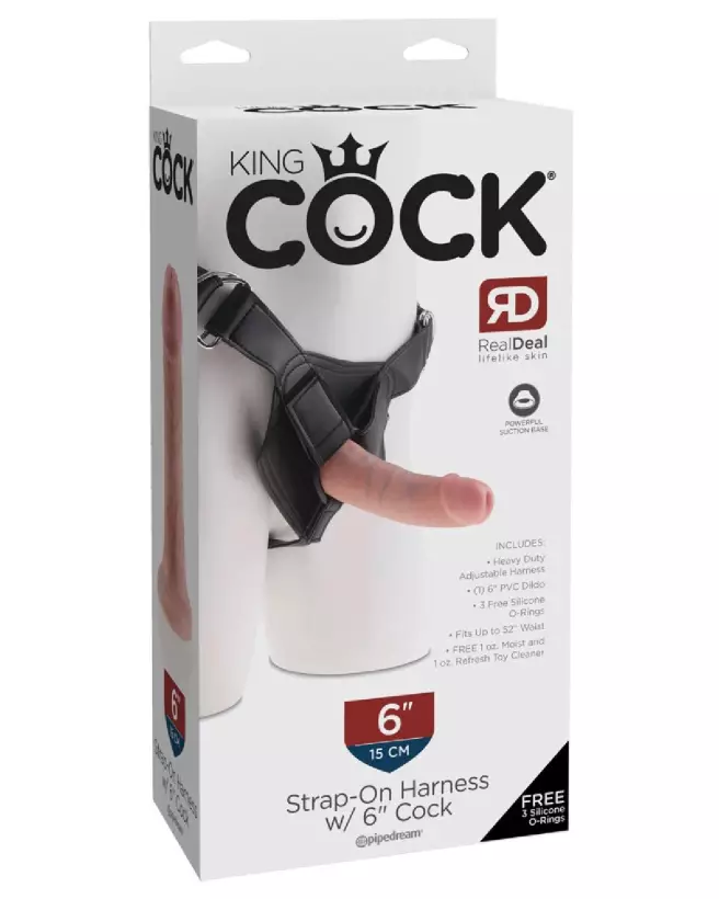 King Cock Strap-On 6 inch Sextoy Réaliste Haut de Gamme-1