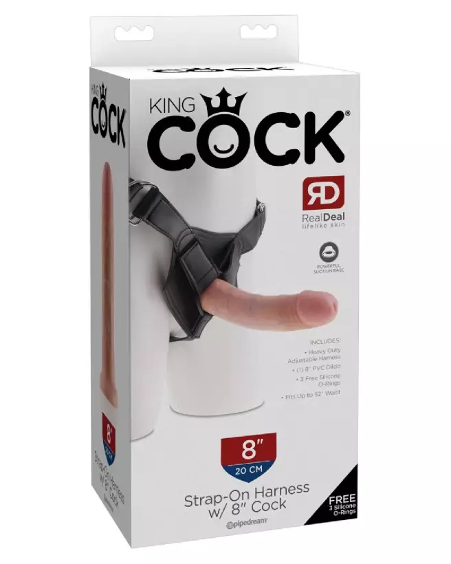 King Cock Strap-On 8 inch sextoy réaliste haute qualité-1