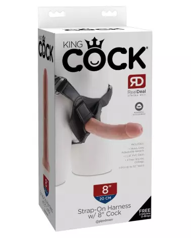 King Cock Strap-On 8 inch sextoy réaliste haute qualité-1