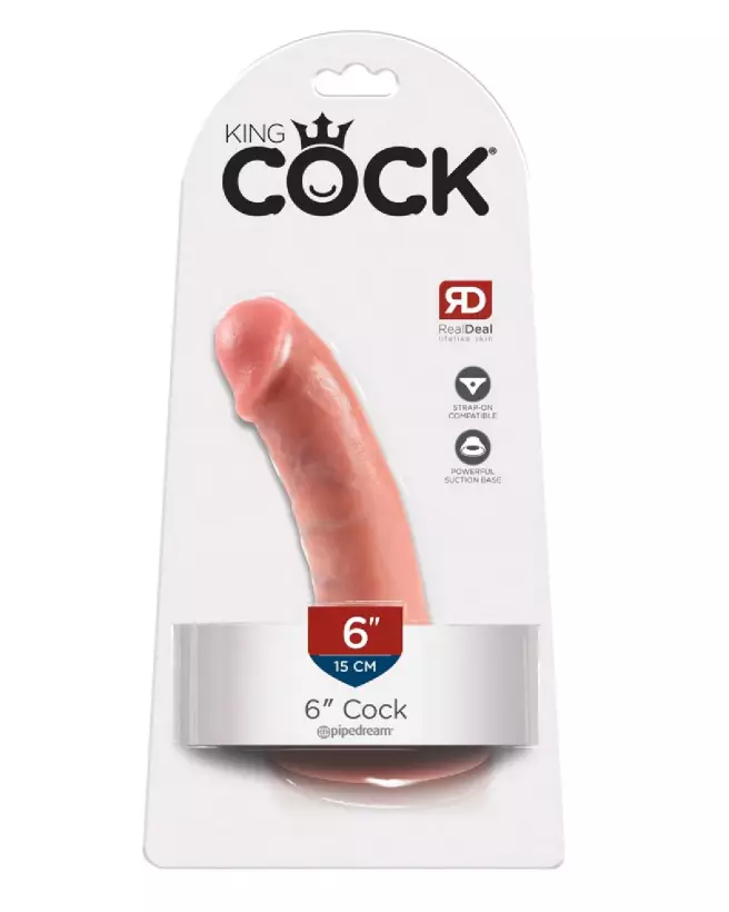 Image du sextoy réaliste King Cock 6 inch Flesh pour une expérience authentique-1