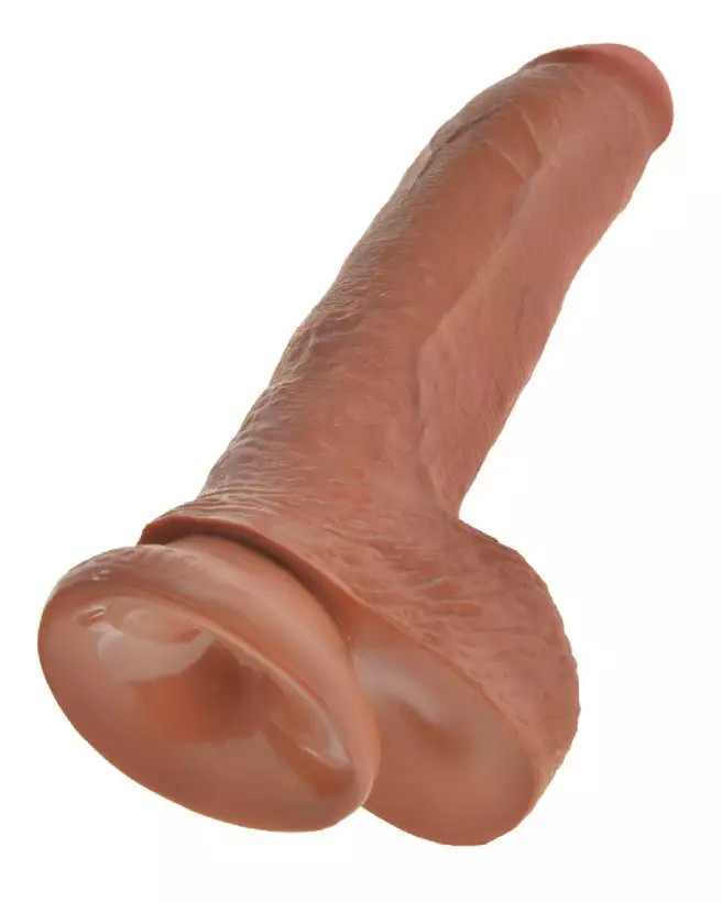 King Cock 9 inch Balls Tan sextoy réaliste avec texture veineuse et testicules-5