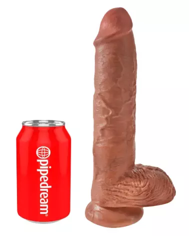 Image du King Cock 10 inch Balls Tan, sextoy réaliste et hypoallergénique-2
