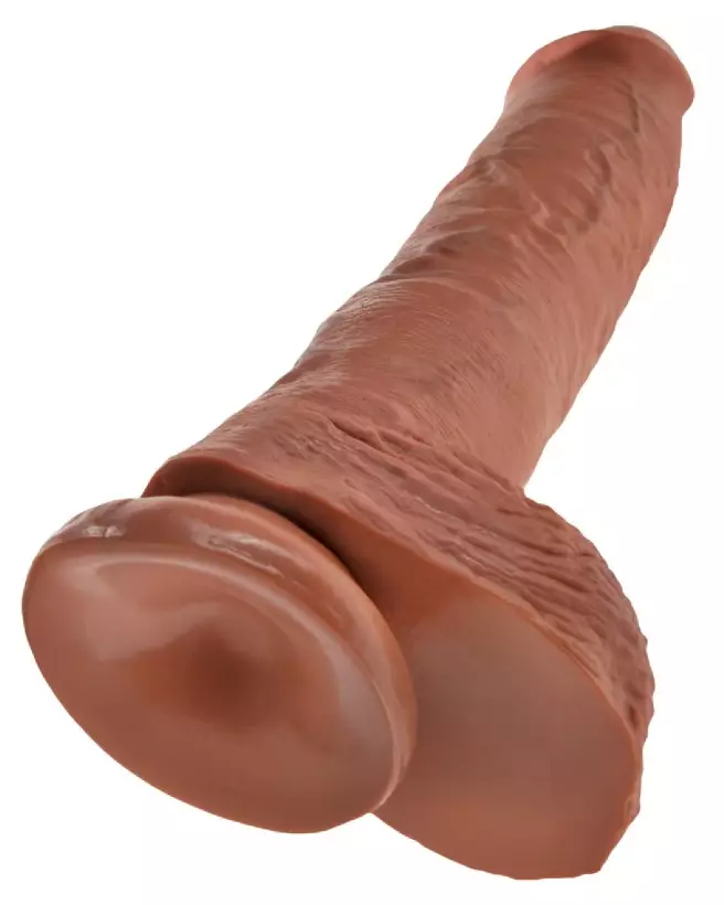 Image du King Cock 10 inch Balls Tan, sextoy réaliste et hypoallergénique-5