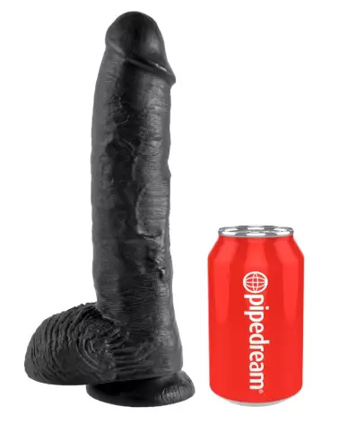 Image King Cock 10 inch Balls Black, dildo réaliste noir, sextoy de qualité-2