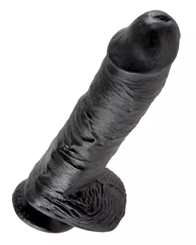 Image King Cock 10 inch Balls Black, dildo réaliste noir, sextoy de qualité-4