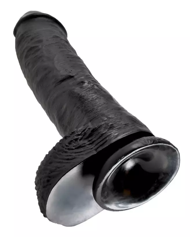 Image King Cock 10 inch Balls Black, dildo réaliste noir, sextoy de qualité-5