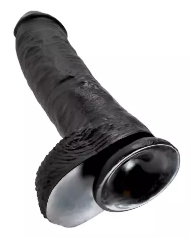 Image King Cock 10 inch Balls Black, dildo réaliste noir, sextoy de qualité-5
