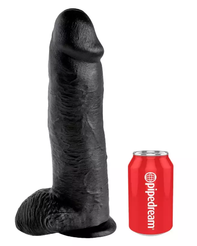 King Cock 12 inch Balls Black Sextoy Réaliste avec Ventouse-2