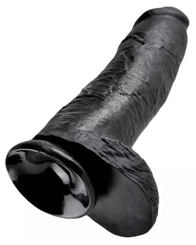 King Cock 12 inch Balls Black Sextoy Réaliste avec Ventouse-5