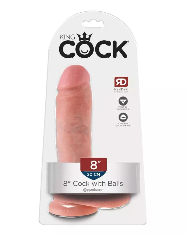 Image King Cock 8 inch Cock Balls Fl - Sextoy Réaliste Haut de Gamme-1