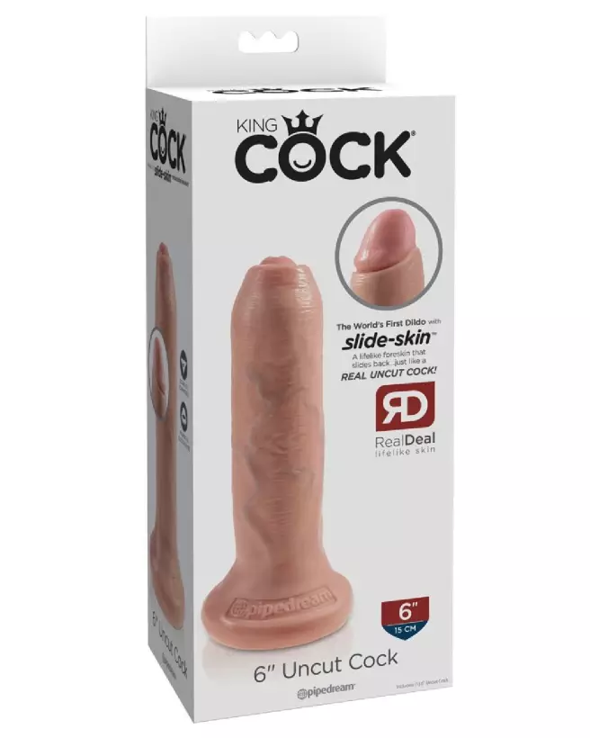 Image du King Cock 6in. Uncut Flesh, sextoy réaliste non circoncis-1